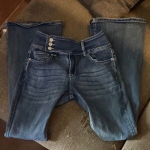 Women's Boot Cut Mid-Rise Blue Stretch Jeans